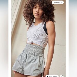 Free People Metallic Gray Athletic Shorts
